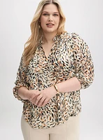 Abstract Animal Print Blouse