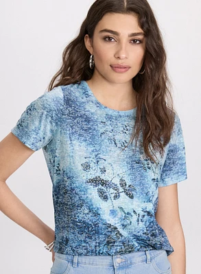 T-shirt à motif floral
