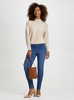 Contrast Stripe Sweater & Slim Leg Jeans