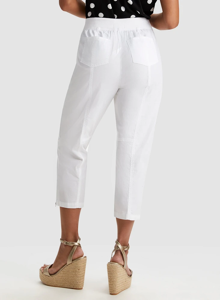 Capri à enfiler style parachute zips