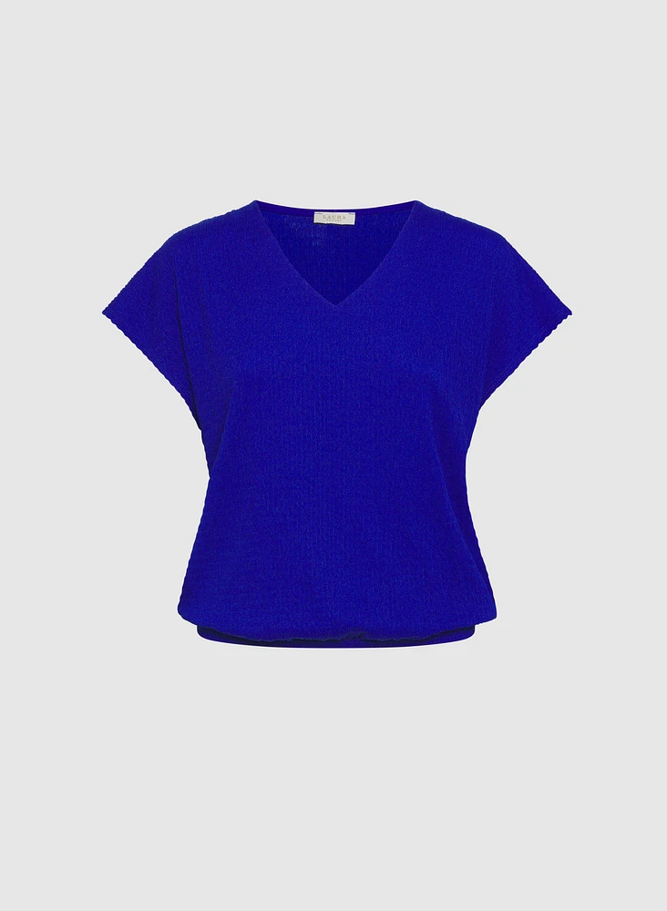 Textured Drop Shoulder Top