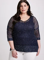 Joseph Ribkoff - Sequin Open Knit Sweater