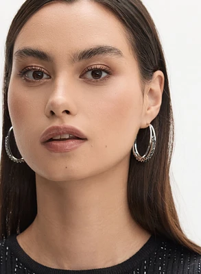 Embellished Double Hoop Earrings