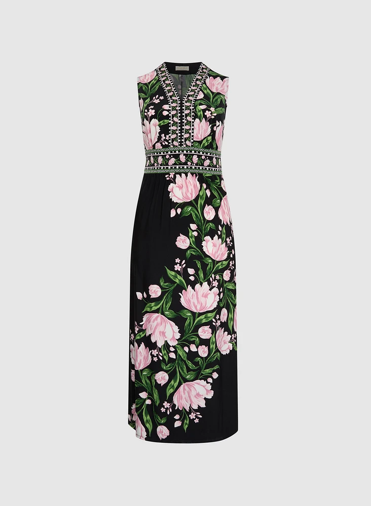 Robe maxi à motif floral