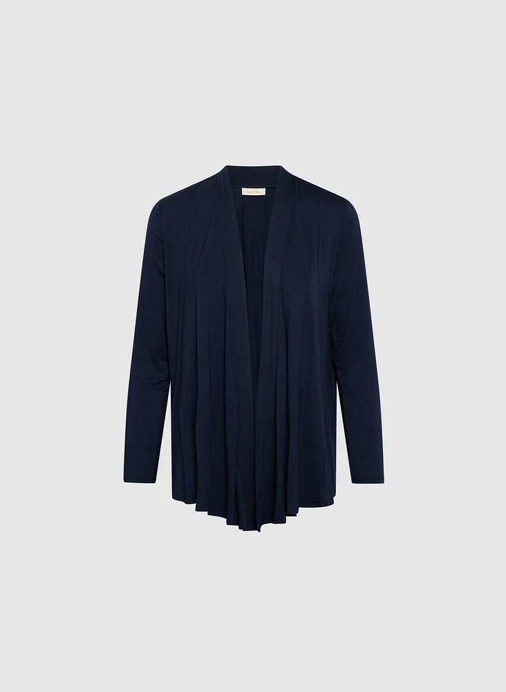 Open-Front Asymmetric Hem Cardigan