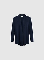 Open-Front Asymmetric Hem Cardigan
