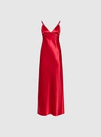 Embellished Satin Slip Dress