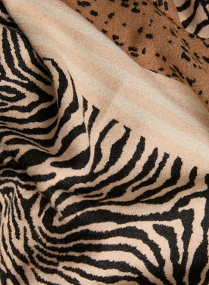 Mixed Animal Print Scarf