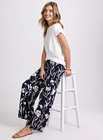 Wide-Leg Floral Pants