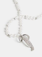 Collier en perles à pendentif de boucle