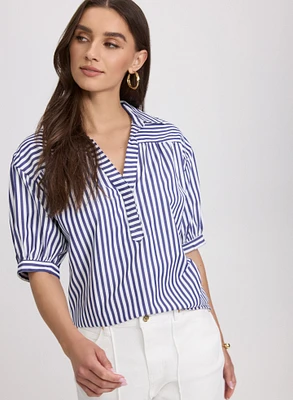 Blouse en coton rayée