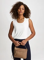 Sleeveless Horseshoe Neckline Top