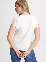 Eyelet Sleeve Tee