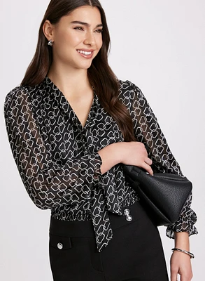 Blouse à encolure nouée