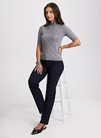 Rhinestone Detail Sweater & Straight-Leg Pants