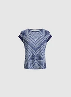 Paisley & Geometric Print T-Shirt