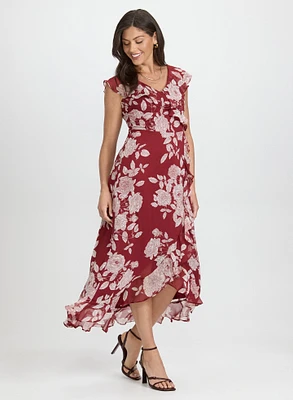 Floral Flounce Front Dress