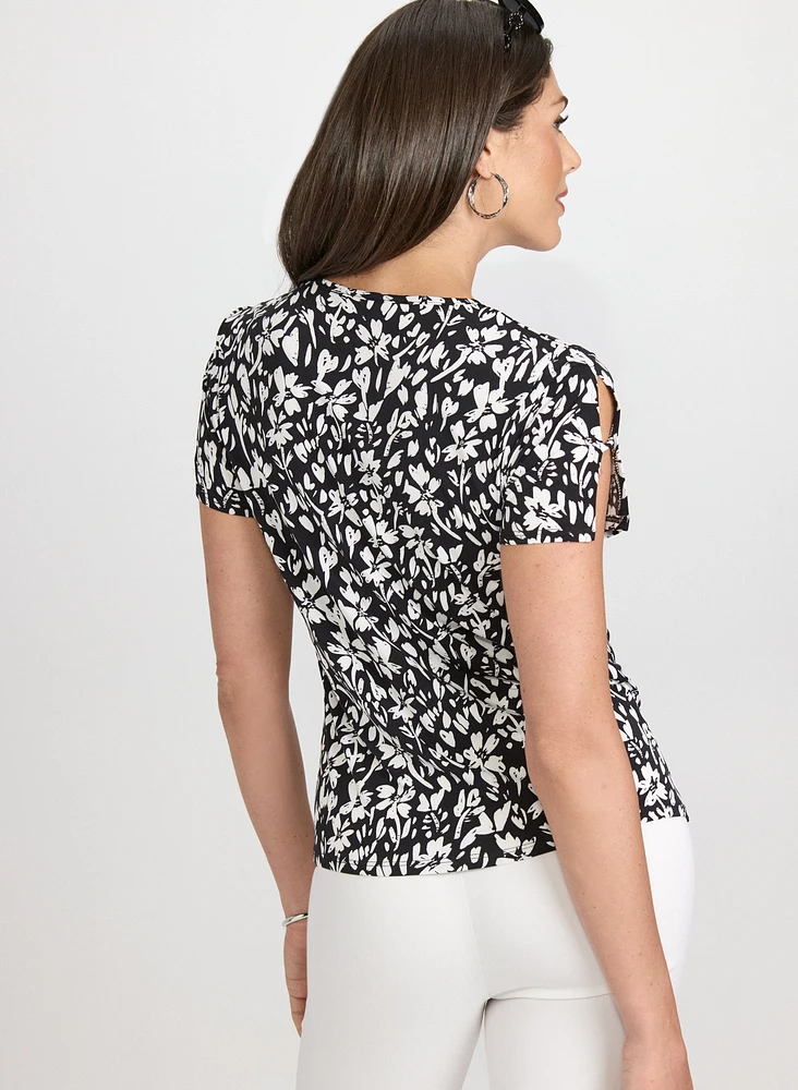Floral Split Sleeve Top