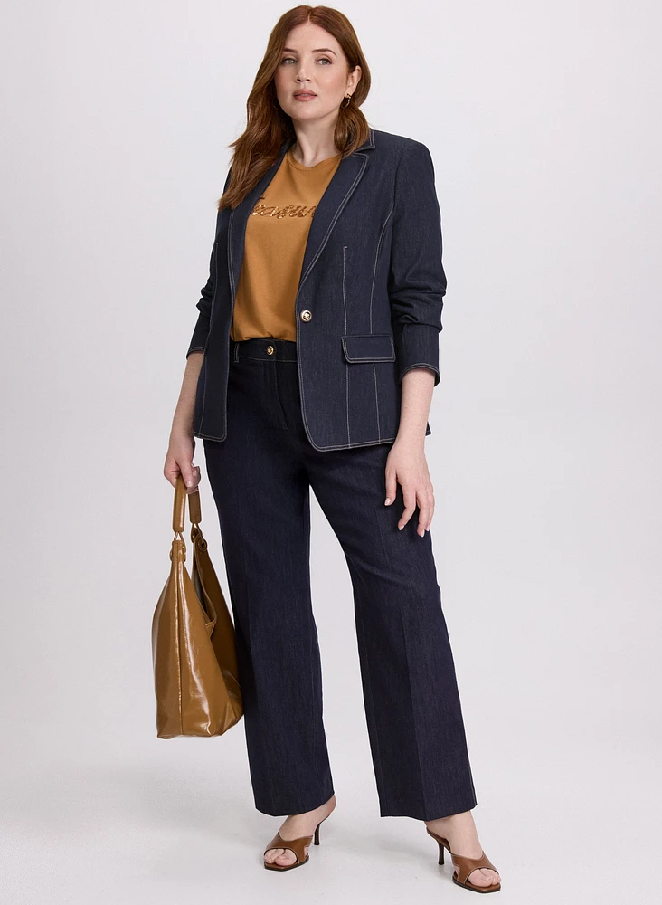 Pantalon Olivia à jambe large en denim