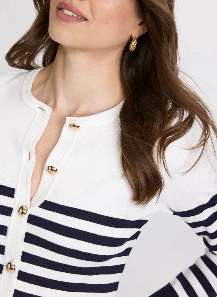Stripe Knit Cardigan