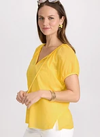 Blouse en coton à manches bouffantes