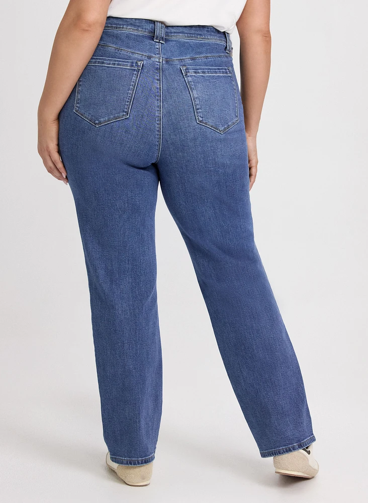 Patch Pocket Straight-Leg Jeans