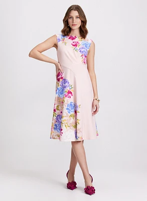 Floral Placement Print Dress