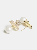 Floral Pearl Drop Earrings