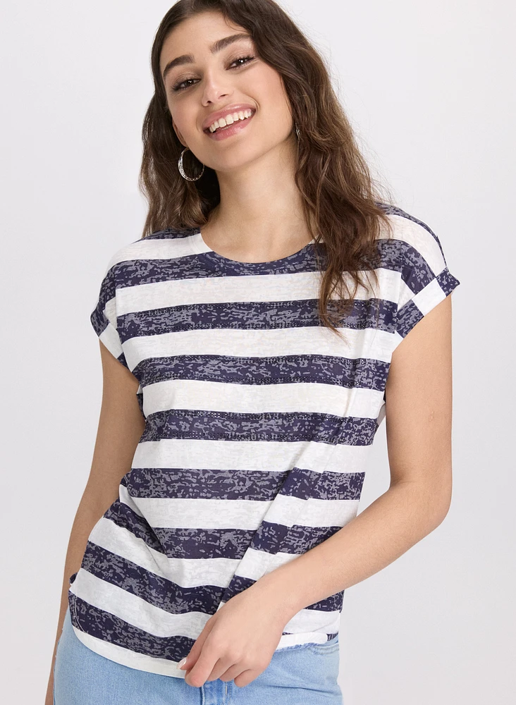 Stripe Burnout T-Shirt
