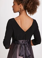 Robe à jupe ombrée plissée