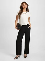 Wide-Leg Crepe Pants