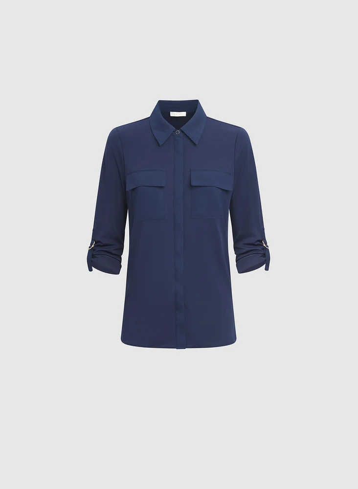 Blouse boutonnée en jersey