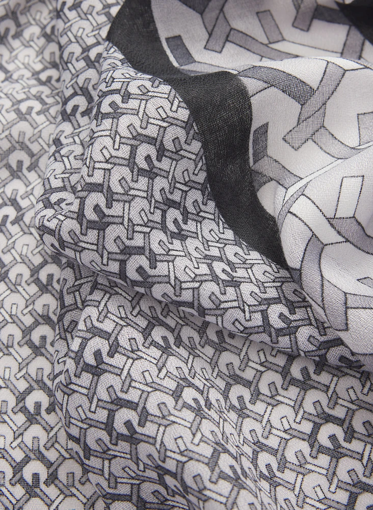 Mixed Geometric Print Scarf