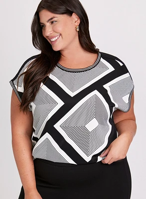 Geometric Cap Sleeve Top