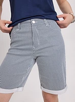 Striped Jean Shorts