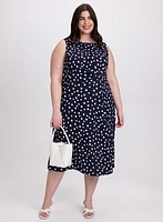Ruched Waist Polka Dot Dress