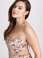 Sequin Snakeskin Corset-Gown