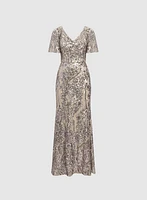 Robe à motif floral en paillettes