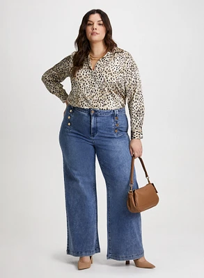 Animal Print Satin Shirt