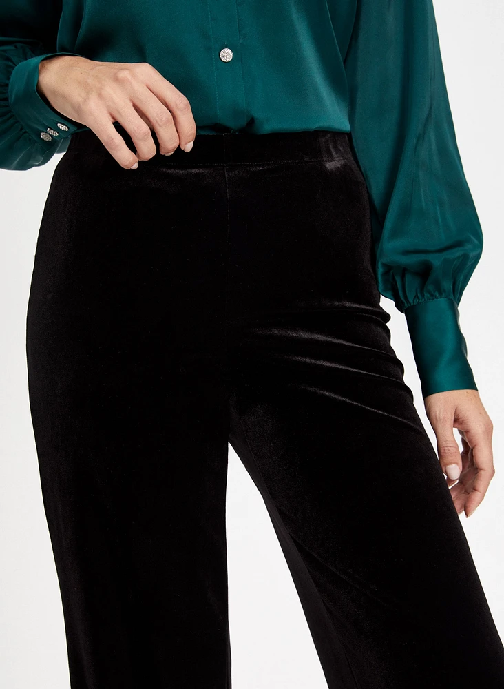 Olivia Velour Wide-Leg Pants – Tall