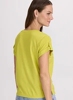 T-shirt à manches repliées