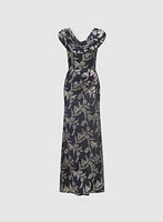 Floral Cowl Neck Dress