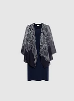 Paisley Print Fooler Cardigan Dress