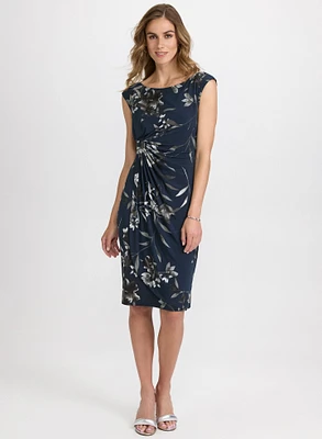 Robe florale drapée