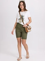 Linen-Blend Bermuda Shorts