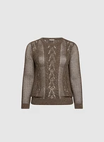 Sequin Detail Openwork Sweater