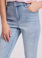 Sketch Floral Straight-Leg Jeans