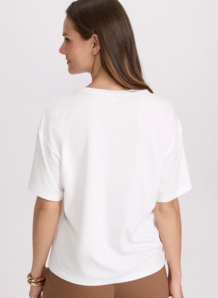 T-shirt à lettrage orné