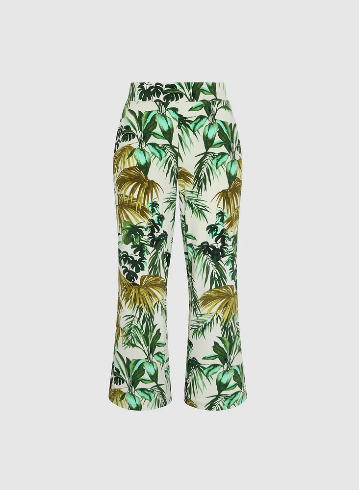 Pantalon Olivia à motif tropical