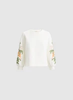 Floral Sleeve Sweatshirt